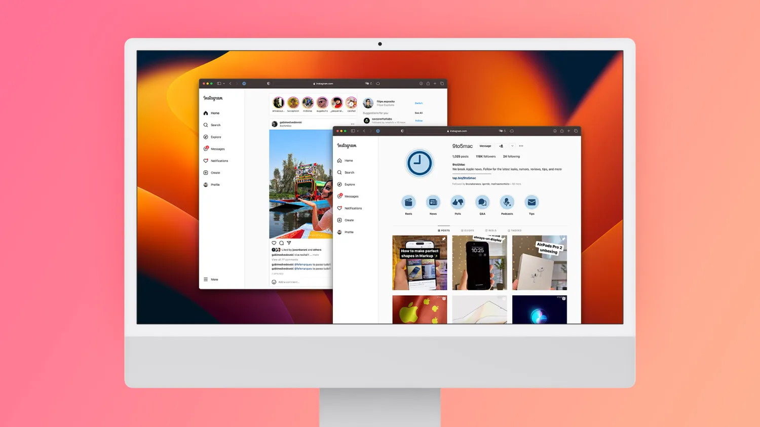 ინსტაგრამი ვებ ინტერფეისს ანახლებს